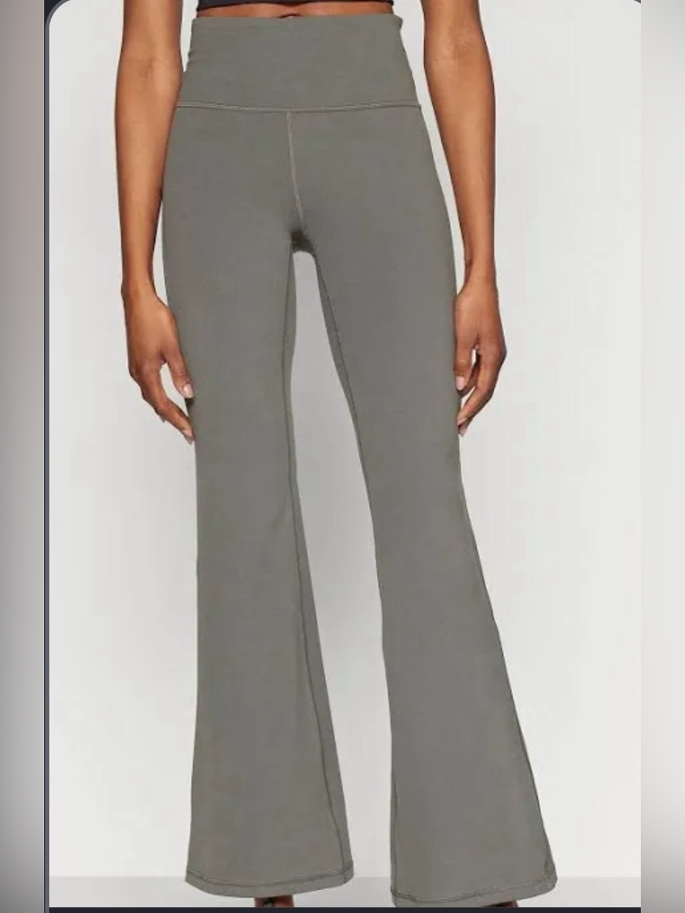 Athleta Light Teal seafoam gray High Rise Elation Flare Pants XL Tall